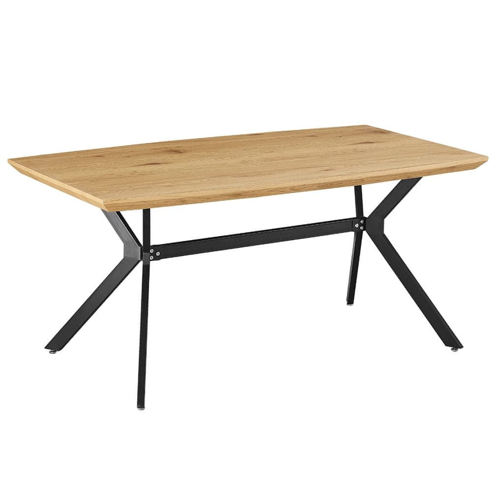 KONDELA Jedálenský stôl Mediter 160 cm - dub / čierna